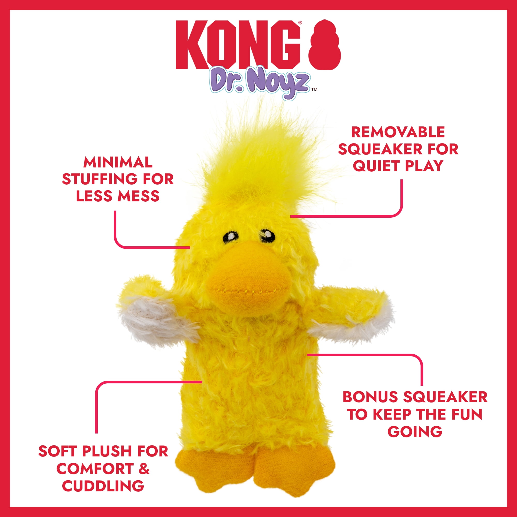 KONG® Dr.Noyz Dog Toy with Squeaker, Duck, XS for Dogs Up to 5 lbs
