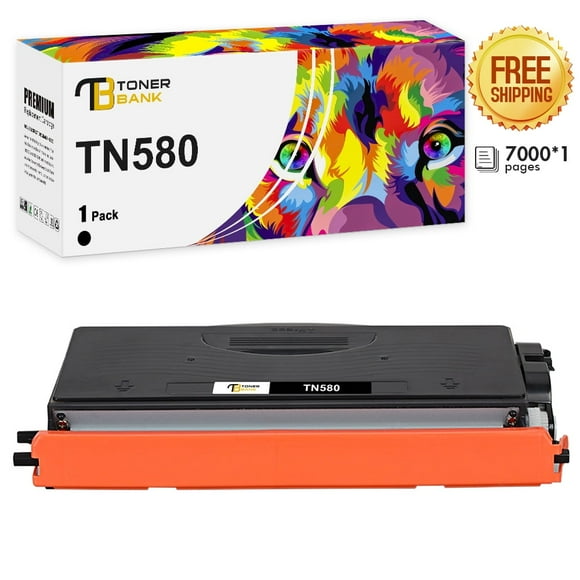 Toner Bank Compatible TN 580 High Yield Toner Cartridge Replacement for Brother TN-580 TN580 HL-5240 HL-5250DN HL-5340D HL-5370DW DCP-8060 DCP-8065DN MFC-8660DN Printer Ink (Black, 1-Pack)
