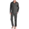thumbnail image 1 of Men's 100% Cotton Long Button-Down Sleepwear Pajama Set, 1 of 7