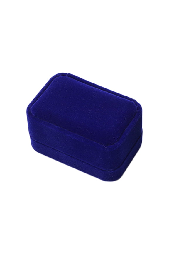 ✪ Square Velvet Jewelry A Pair Rings Earring Display Case Box Storage Organizer Holder Gift Package Portable for Travel