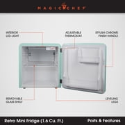 Magic Chef Refrigerator, Metal Mint, 18.6 x 17.5 x 19.25 in, 12 v