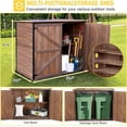 thumbnail image 3 of Aivituvin Outdoor Storage Shed Trash Can Storage Cabinet Upgraded with Metal Frame for Garbage Can, Gardening Tools and Accessories 50" L x 27.6" D x 41" H, 3 of 8