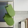 thumbnail image 5 of KITCHENAID Gourmet Series Gridlines Mini Oven Mitts 2-Pack Set, Heat Resistant up to 600°F, Soft Silicone Grip, Magnetic Cuff, Matcha Green, 5.5"x9", 5 of 7
