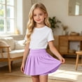 thumbnail image 6 of WAYUTE Girls High Waist Pleated Tennis Skirts Solid Color Elastic Waist Athletic Skort for Kids Golf Yoga Sports Casual Daily,Purple,13-14 Y, 6 of 6