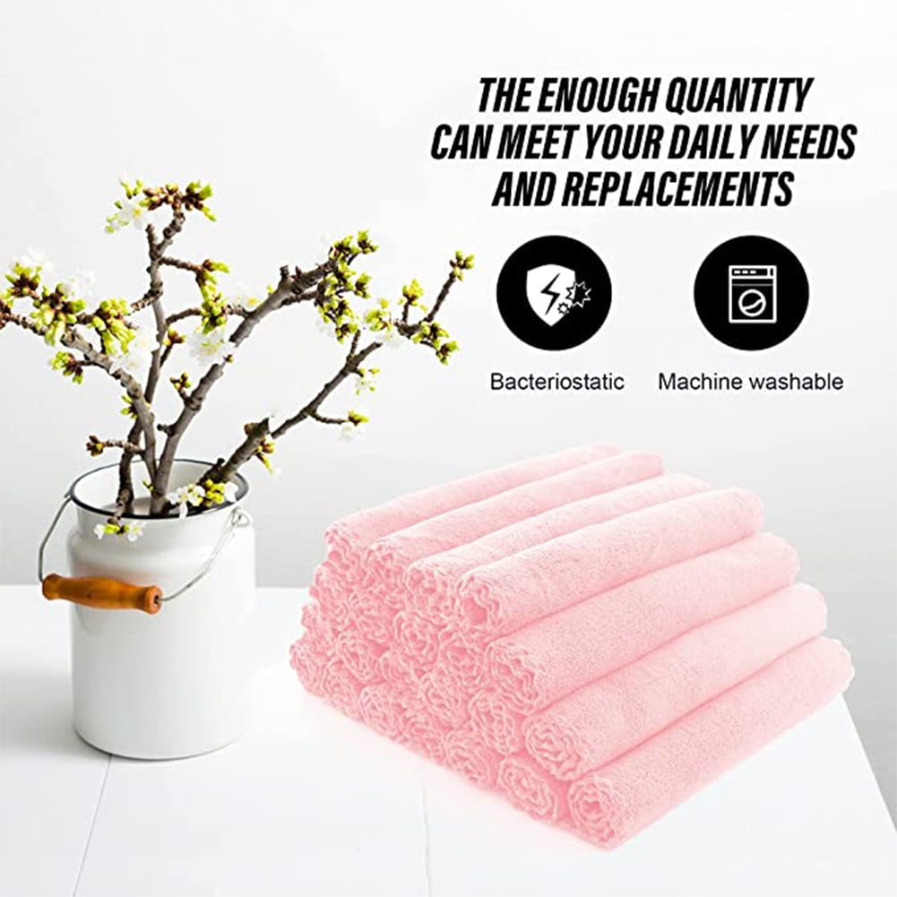 Kepooman Fast Drying, Extra Absorbent, Terry Cotton Washcloths, Cotton Set of 24 Lightweight Washcloths, Pink Kepooman Fast Drying, Extra Absorbent, Terry Cotton Washcloths, Cotton Set of 24 Lightweight Washcloths, Pink