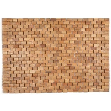 Entryways Wright Natural Exotic Teak Wood Mat, 18 X 30 (Best Way To Refinish Teak On A Boat)