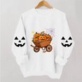 thumbnail image 6 of Women's Fall Clothes Sweatshirt Halloween Graphic Pullover Tops Crewneck Long Sleeve Casual Shirts Vintage Pumpkin Print Outerwear for Festival Party, 6 of 7