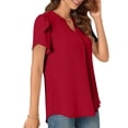 thumbnail image 5 of Itsame Short Sleeved T-Shirt Women Solid Color Undershirts Red Size S, 5 of 6