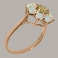 thumbnail image 3 of LBG British Made Real Solid 14k Rose Gold Natural Peridot & Opal Womens Engagement Ring - 33 size options - Size 6.25, 3 of 6