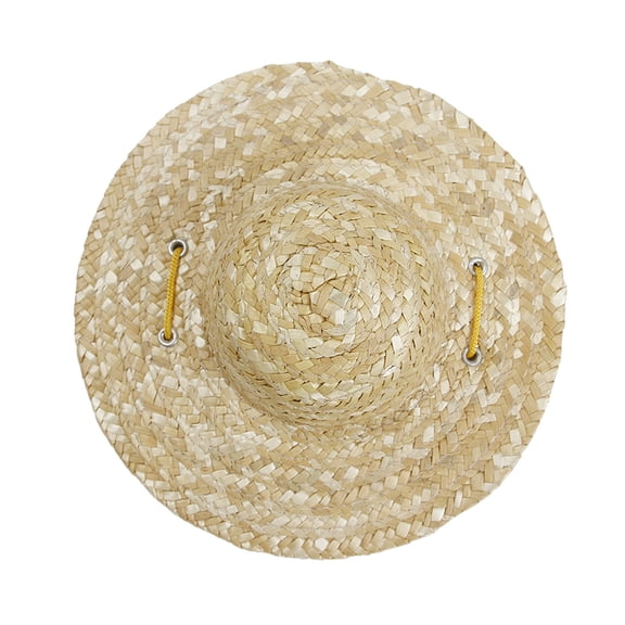 Pet Straw Sun Hat Adjustable Summer Bucket Cap for Dogs and Cats Breathable Garden Beach Outdoor Protection