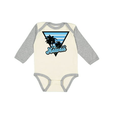 

Inktastic Hawaii with Triangle and Palm Trees in Blue Gift Baby Boy or Baby Girl Long Sleeve Bodysuit