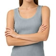 thumbnail image 4 of BILIKEYU Womens U Neck Ribbed Tank Tops, High Neck Sleeveless Ribbed Tank Casual Basic Thick Strap Slim Fitted Workout Going Out Racerback Shirts, Gray, 4 of 9