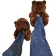 thumbnail image 5 of Pantuflas de oso de peluche para mujer, pantuflas de interior para el hogar, zapatos cálidos de invierno, piso de dibujos animados,piel sintética, bonito, color negro oso de fresa Juguete, 5 of 5