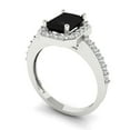 thumbnail image 2 of Solitaire with Accents Engagement Ring for Women - 1.92ct Natural Onyx in 18K White Gold Promise Ring, 2 of 6