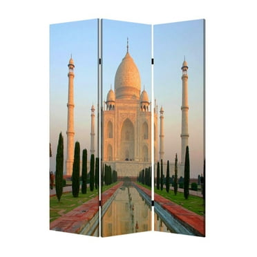 Contemporary Lightweight 3 Panel Taj Mahal Screen Room Divider With Two Different Finishes