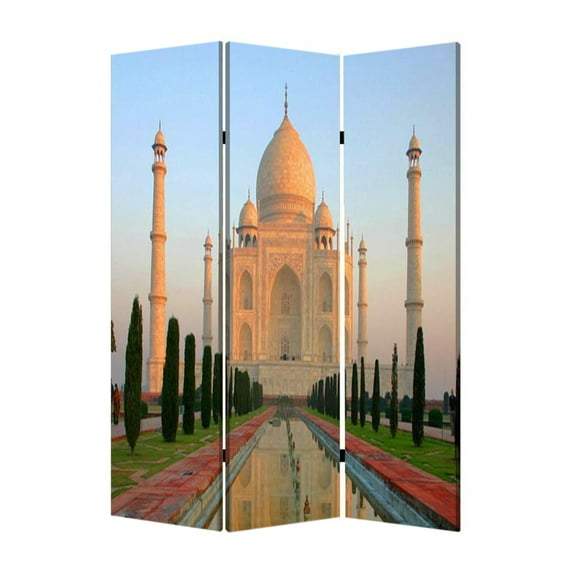 Contemporary Lightweight 3 Panel Taj Mahal Screen Room Divider With Two Different Finishes