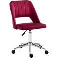 thumbnail image 1 of Red Velvet Swivel Office Chair | Mid-Back Computer Desk Chair with Adjustable Height & Breathable Design - Ideal for Home Office & Study, 1 of 7