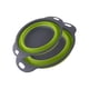 thumbnail image 2 of Juego de coladores plegables verdes, colador de cocina redondo de silicona, diámetros de 30, 24 y 2,5 cm, perfecto para escurrir pastas, verduras y frutas., 2 of 5