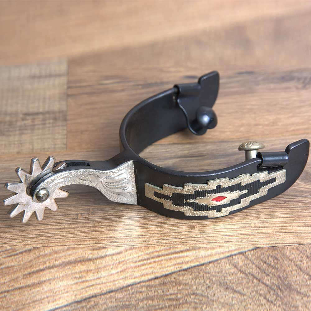 Hilason Western Mens Black Steel Horse Riding Show Spurs Pair