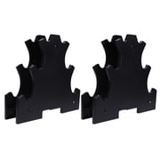 OUNONA 2 Pcs Kettle Dumbbell Rack Convenient Dumbbell Storage Fitness 32X8CM Black