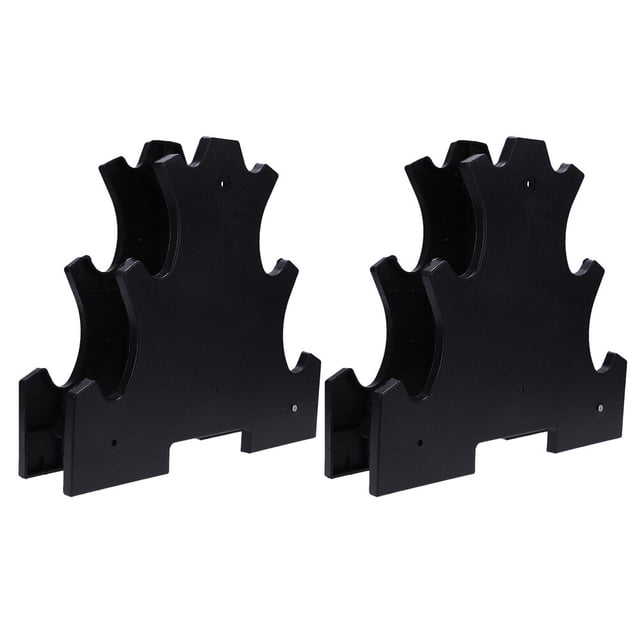 Shisuyan 2pcs 3-Tier Dumbbell Storage Rack Plastic Tree Stand Dumbbell Holder (Black)