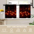 thumbnail image 5 of Orange Halloween Lantern Pumpkin Kitchen Tier Curtains for Windows, Blackout Valances Multilayer Polyester Window Treatments for Kitchen 2 Pack 26X24 Inches, 5 of 6
