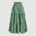 thumbnail image 3 of Women's Floral Tiered Ruffle Maxi Skirts Boho A Line Flared High Waist Vintage Flowy Long Skirt with Drawstring, 3 of 5