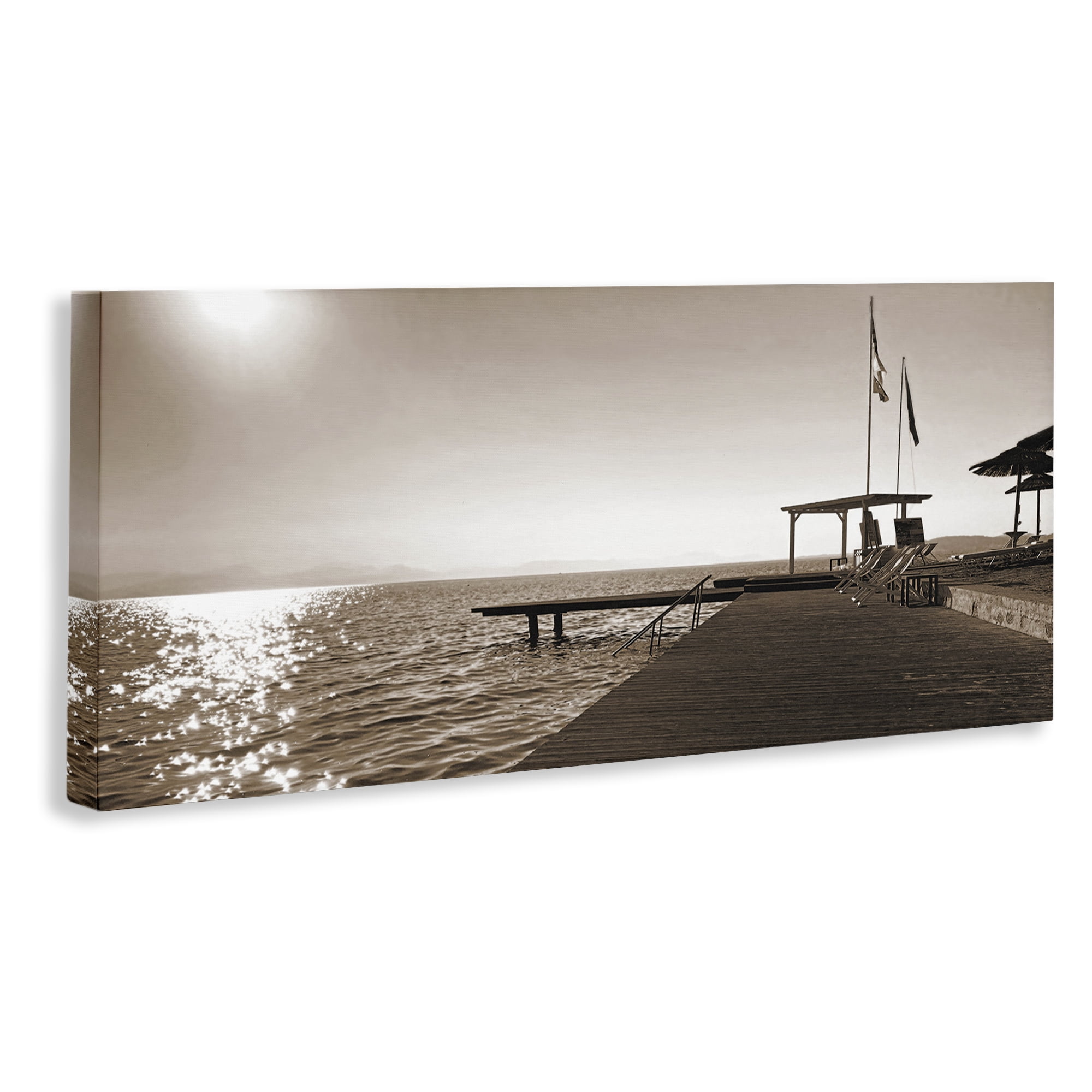 Stupell Industries On Deck Summer Scene Coastal Photography Gallery Wrapped Canvas Art Print Wall Art, 30 x 13