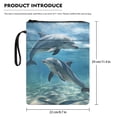 thumbnail image 7 of HELLHERO Dolphin Book Organizer Bag Classic Bible Tote Bags with Zipper Pocket Polyester Fabric Handle for Librarian Travel Teachers 8.66 x 11.42 Inch, 7 of 7
