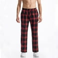 thumbnail image 4 of QATAINLAV Pajama Pants for Men Fashion Plaid Sleep & Lounge Pants Casual Drawstring Straight Leg Sweatpant PJ Bottoms Wine M Ropa de Verano Para Mujer, 4 of 7
