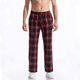 thumbnail image 4 of Pantalones largos para hombre, informales, de moda, con cintura elástica, de tela a cuadros, largos, rectos y elásticos, de poliéster., 4 of 6