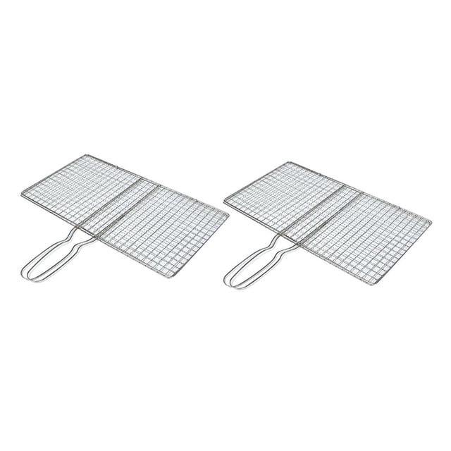 Red portátil shamjiam 2 piezas de acero inoxidable para asar carne accesorios para parrilla de barbacoa