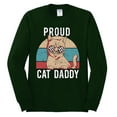 thumbnail image 3 of Proud Cat Daddy Cat Lover Mens Long Sleeve Shirt, Forest Green, Medium, 3 of 5