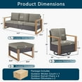 thumbnail image 7 of Unnifurnzi 5 Pieces Patio Furniture Set-High Back Outdoor Swivel Rocker Patio Chairs with Outdoor Couch Outdoor Patio Furniture Set for Garden Backyard Balcony Poolside-Brown/Gray, 7 of 7