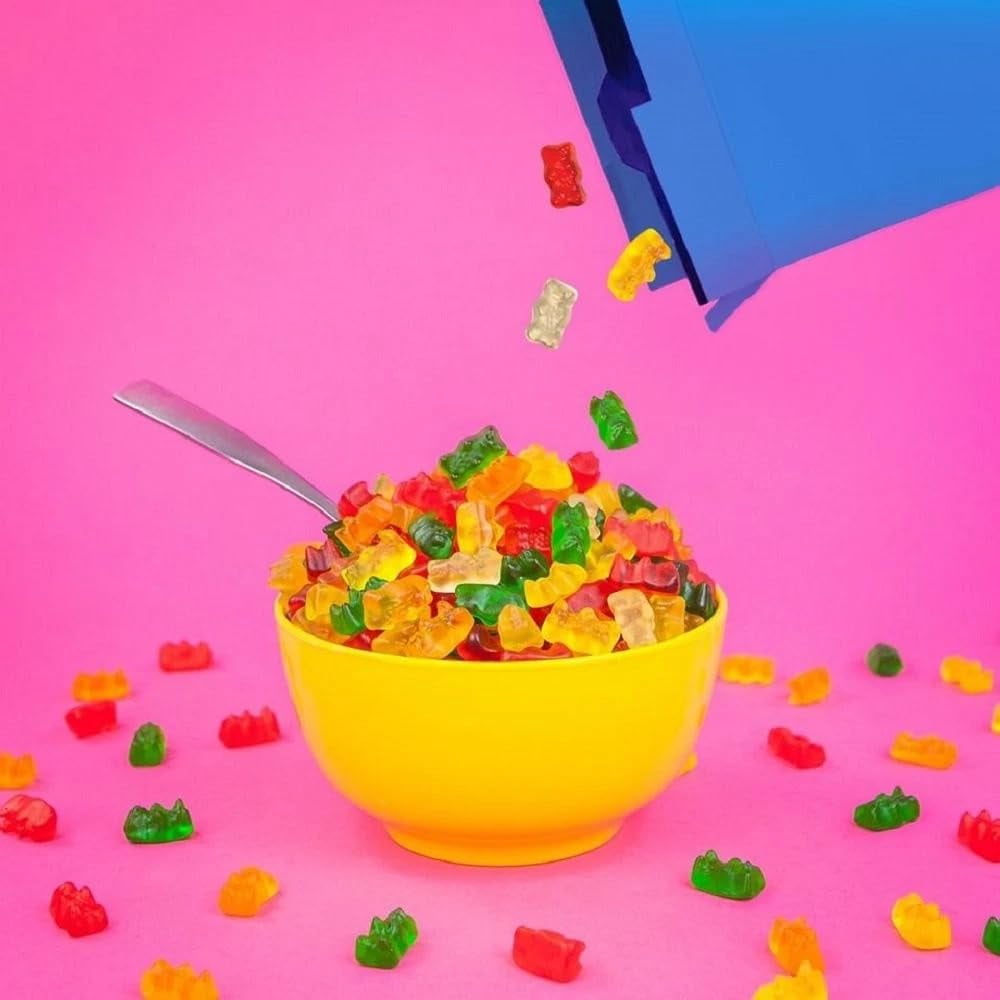 Goldbears Gummi Bears Harib Candy 75 Count Treat Size - 0.4-Ounce Individually Wrapped Mini Bags - Assorted Fruit Flavors - Perfect for Snacks, Treats, Any Occasion!