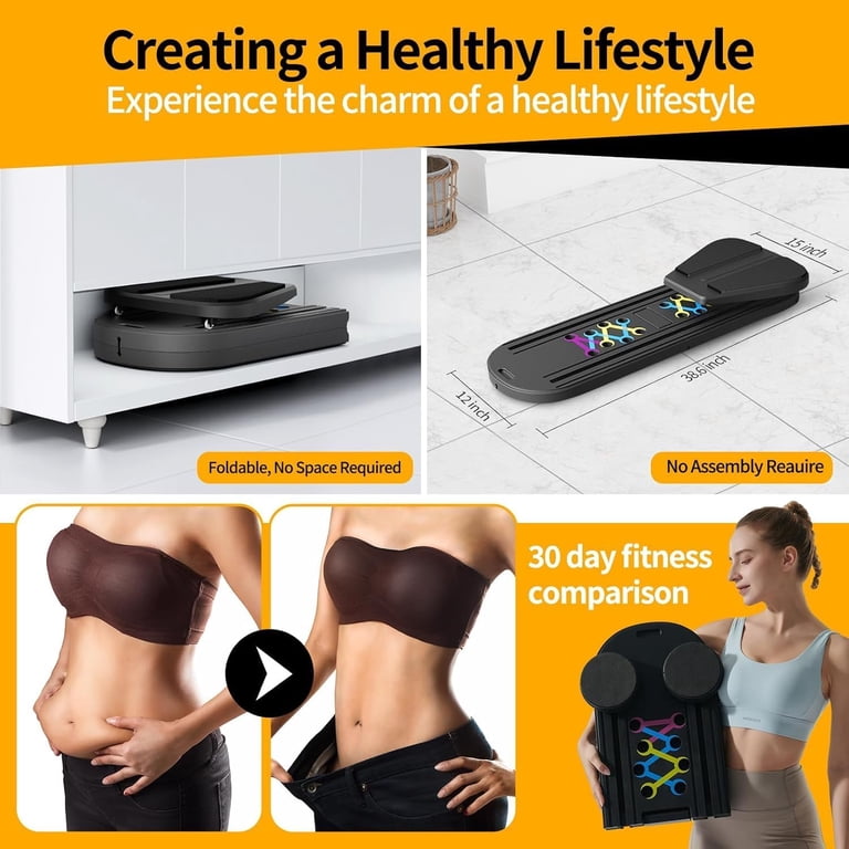Pilates Machine Collapsable 6 In 1 Portable Pilates Machine 6-in-1 Foldable Pilates Reformer Board ...