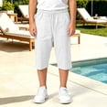 thumbnail image 2 of CONZONE Kids Boys Capri Pants Wide Leg Casual Pants for Child Elastic Waist Drawstring Back To School Athletic Jogger Pants with Pockets, 2 of 7
