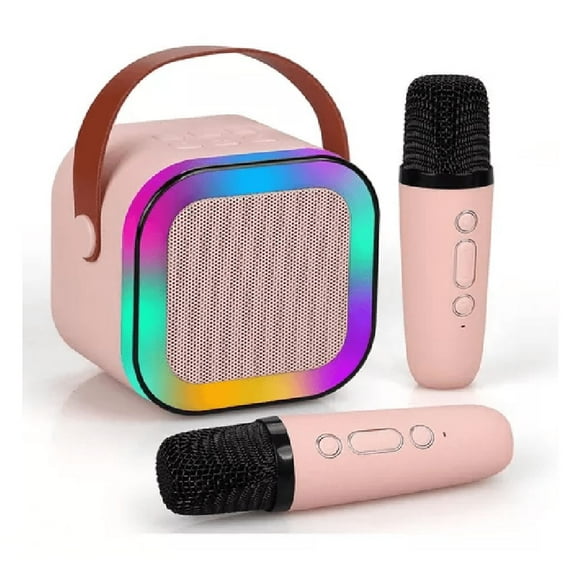 Altavoz Bluetooth Portátil Máquina Karaoke Con 2 Micrófonos