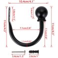 thumbnail image 3 of Juego de 2 hebillas de cortina decorativas de metal, lazos de cortina montados en la pared con tornillos para dormitorio, sala de estar, oficina, blanco Zhivalor LT211-1, 3 of 4