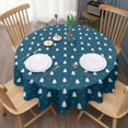 thumbnail image 3 of Christmas Round Tablecloth 60x60in(153x153cm) – Waterproof Polyester Table Cover with Full Print Design, Wrinkle Resistant & Washable for Kitchen Dining Party Decor, 3 of 6