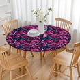 thumbnail image 3 of Pioneer Flower Floral Print Pattern Round Fitted Tablecloth with Elastic Edge,Dining Table Cover Waterproof,Outdoor Round Tablecloth for Camping,Dining,Indoor and Outdoor, 3 of 7