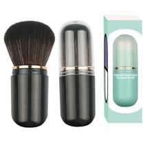 Retractable Makeup Brush, Portable Makeup Brush, Capsule Shape Compact Beauty Brush for Powder Blusher and Facial Cleaning, Soft Synthetic Bristles, Cosmetic Tool for Travel and Gift Use