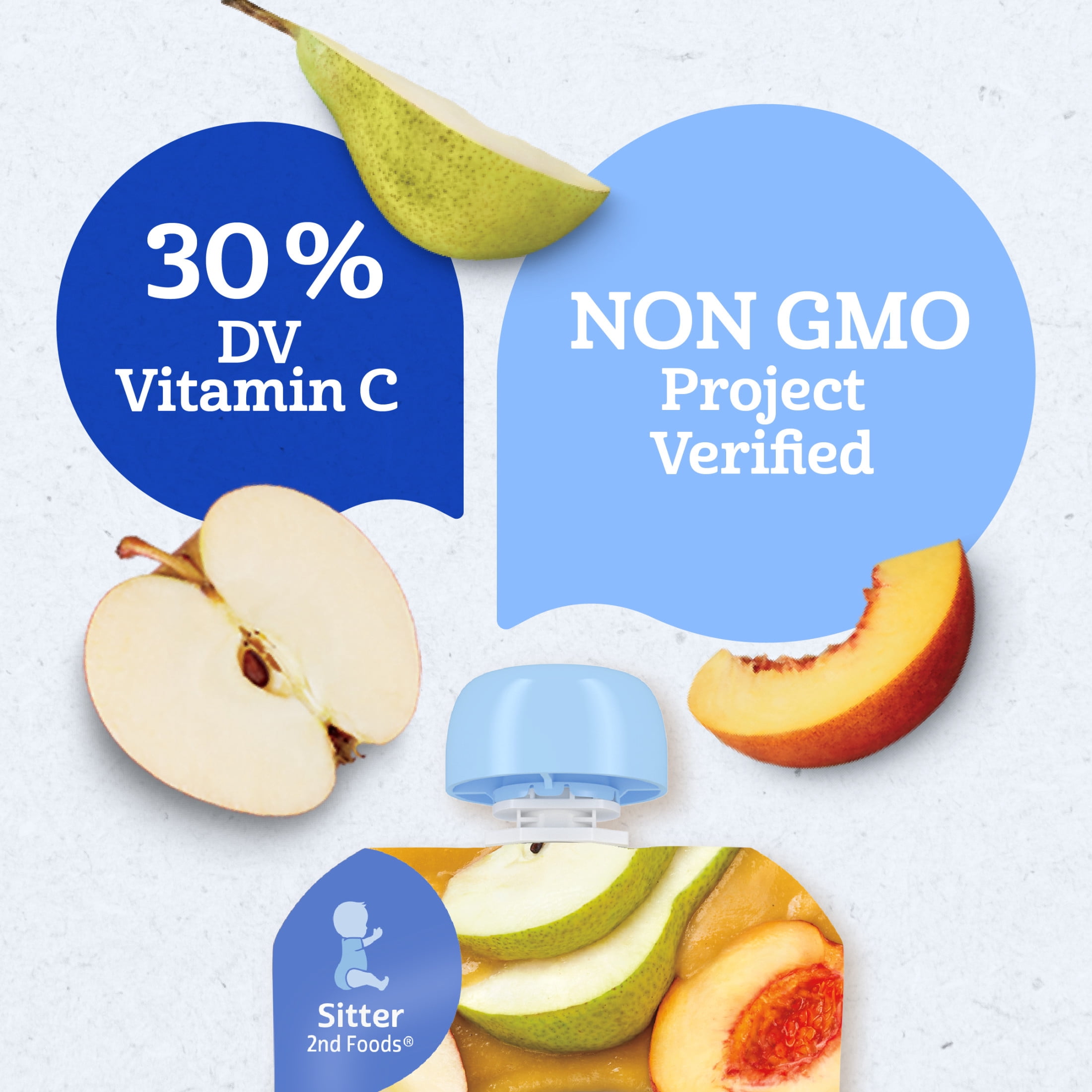 Gerber Toddler Foods, Apple Pear Peach, 3.5 oz Pouch