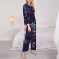 thumbnail image 3 of Fotbe Colorful Feather Owl Conjunto de Pijama de Manga Larga para Mujer con Estampado, Ropa de Dormir de 2 Piezas, Conjunto de Casa Suave y Cómodo con Bolsillos-Small, 3 of 7