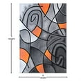 thumbnail image 4 of Flash Furniture Jubilee Rectangular Contemporary Black, Grey, Orange Area Rug, 5' x 7', 4 of 7