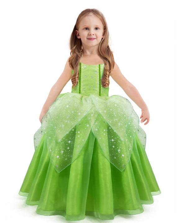 3 Styles Tinkerbell Costume for Girls Toddler Princess Dress with Wings