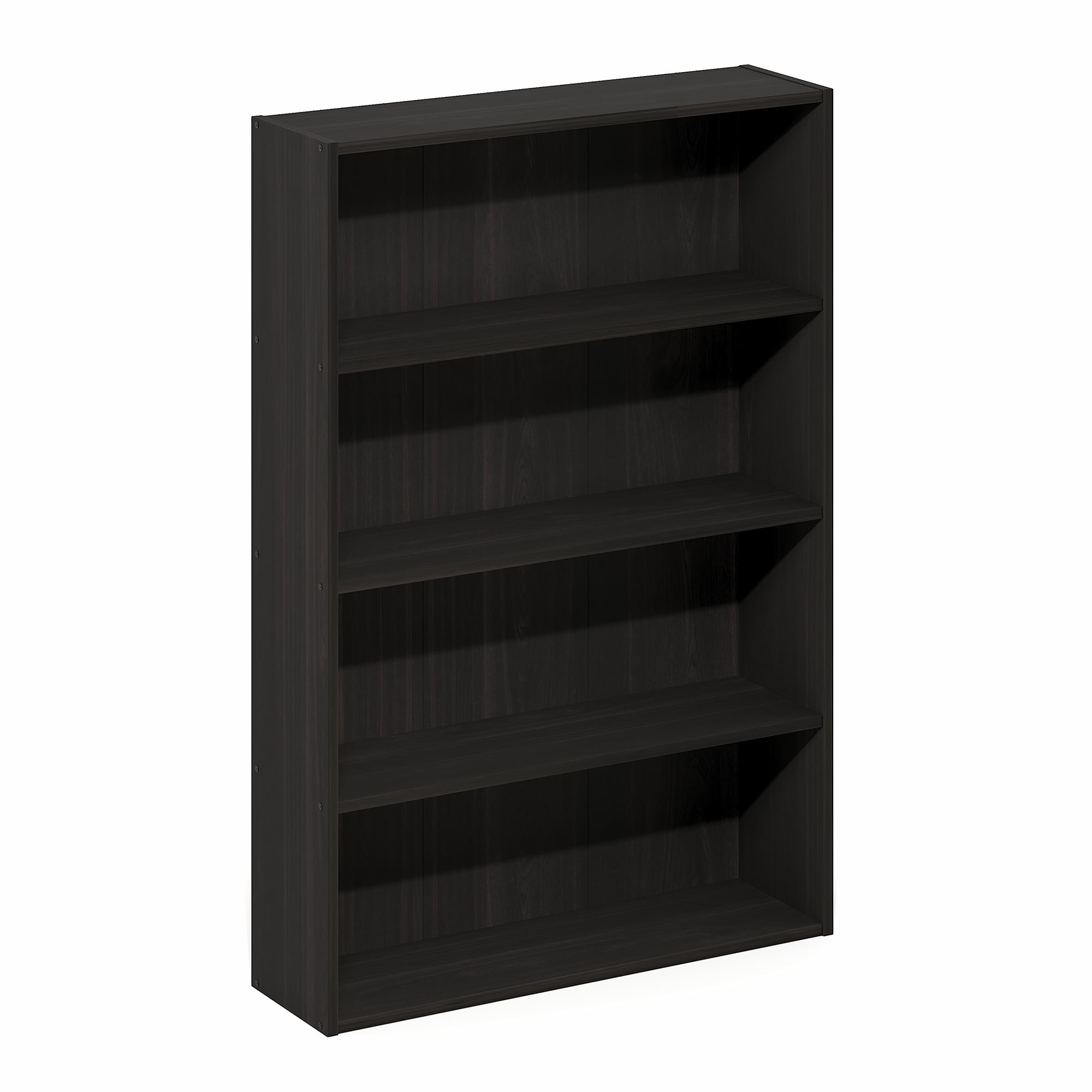 Furinno Basic 4-Tier Open Shelf Bookcase, Bookshelf, Storage Organizer, 6 x 24 x 35, Espresso