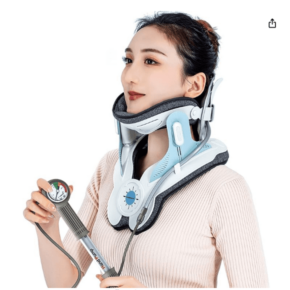Cervical Neck Traction Device, Adjustable Cervical Traction Device with 3 Power Tractions and 8 Built-in Airbag Support, Neck Pain Relief and Relaxation