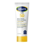 Cetaphil Sheer Mineral Body & Face Sunscreen Lotion, SPF 50, Travel Size, Fragrance Free, 3 fl oz
