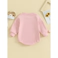 thumbnail image 3 of Bagilaanoe Newborn Baby Girl Boys Oversized Romper Sweatshirt Long Sleeve Bodysuits Letter Embroidered Pullover 3M 6M 12M 18M Infant Casual Tee Tops, 3 of 8